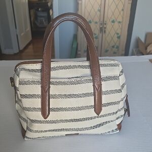 Fossil Bag with Black Stripes and Brown Accents